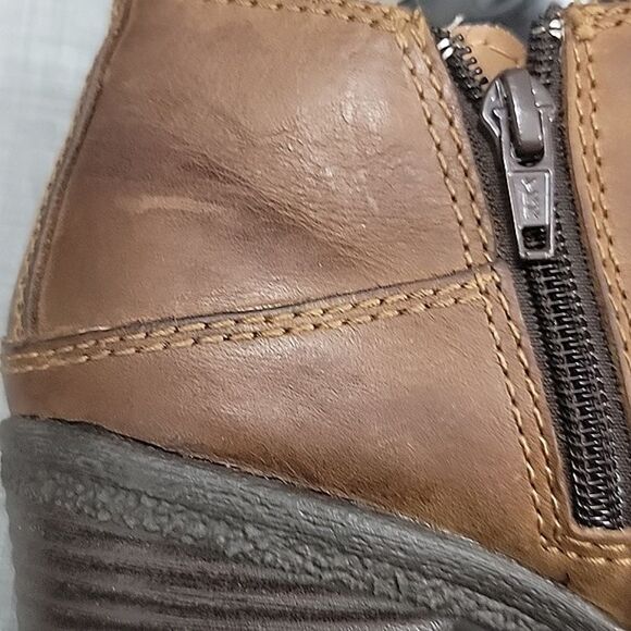 Born B.o.c Leather Brown Monk Strap ankle boots, Boho, slip-on, Women's sz 8.5 - Picture 9 of 12